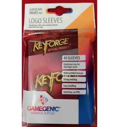 Keyforge Logo Carte Manches Noir manches 40-Pack de 1 