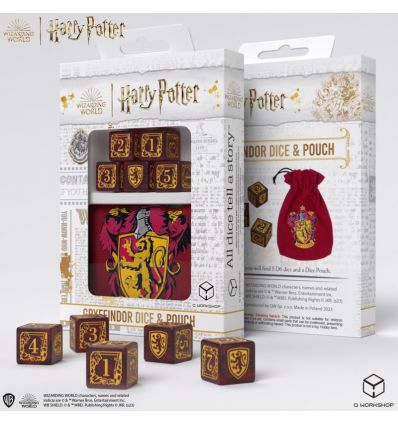 Harry Potter Gryffondor Set De Dés 6 et Bourse