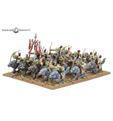 Old World Orques - BANDES DE GOBELINS SUR LOUPS