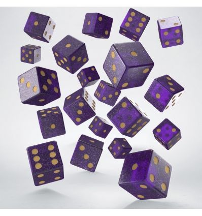 Pack De D6 - Violet Scintillant & Or