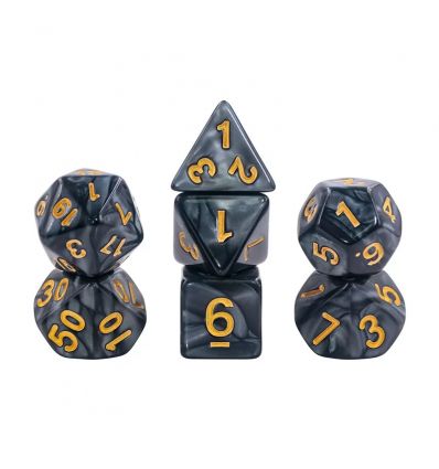 Lots De 7 Des - Noir et Or