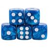 Lot de 5 dés- 12mm- Bleu Nacre